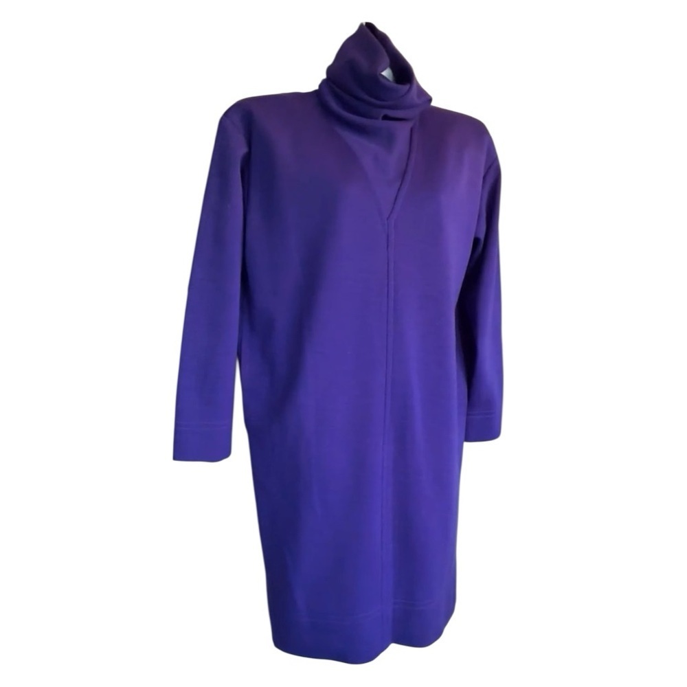 Saint Laurent Dress Women's 38, Purple A line, Wool, Rive Gauche, Vintage EUC